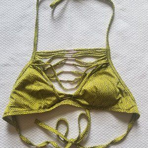 VS green polka dot bikini top XS
